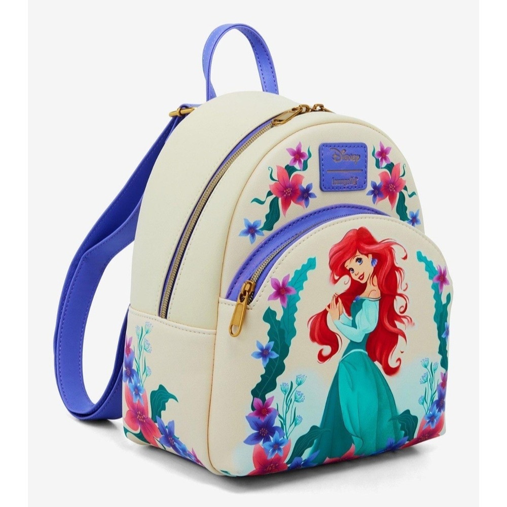 NEW! Loungefly Disney The Little Mermaid Ariel Sea Flowers Floral Backpack
